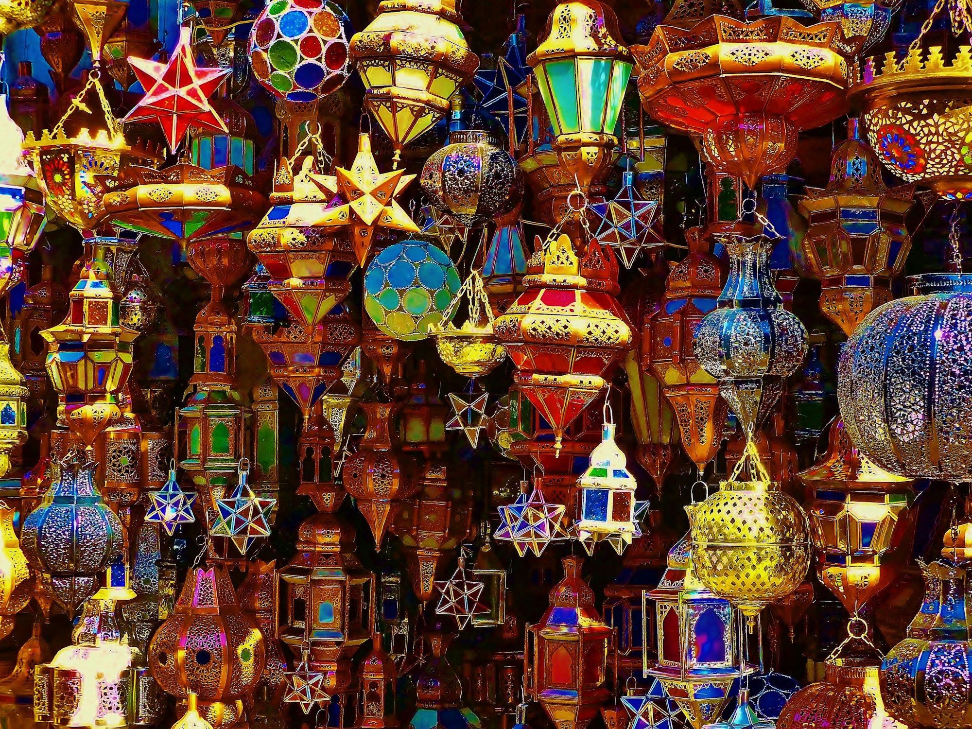 oriental shop at the souks of marrakech