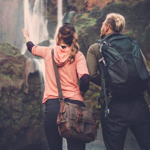 Adventurer friends near Ouzoud waterfall in Morocco