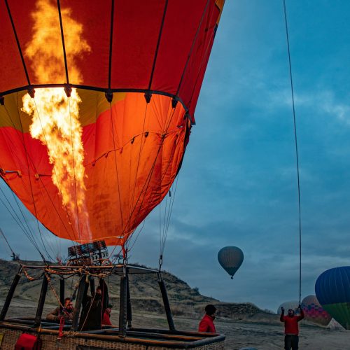 Early morning in Cappadocia before starting hot air balloon flight