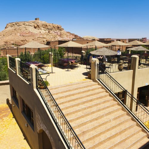 Restaurant near Ouarzazate, Morocco, North Africa, Africa