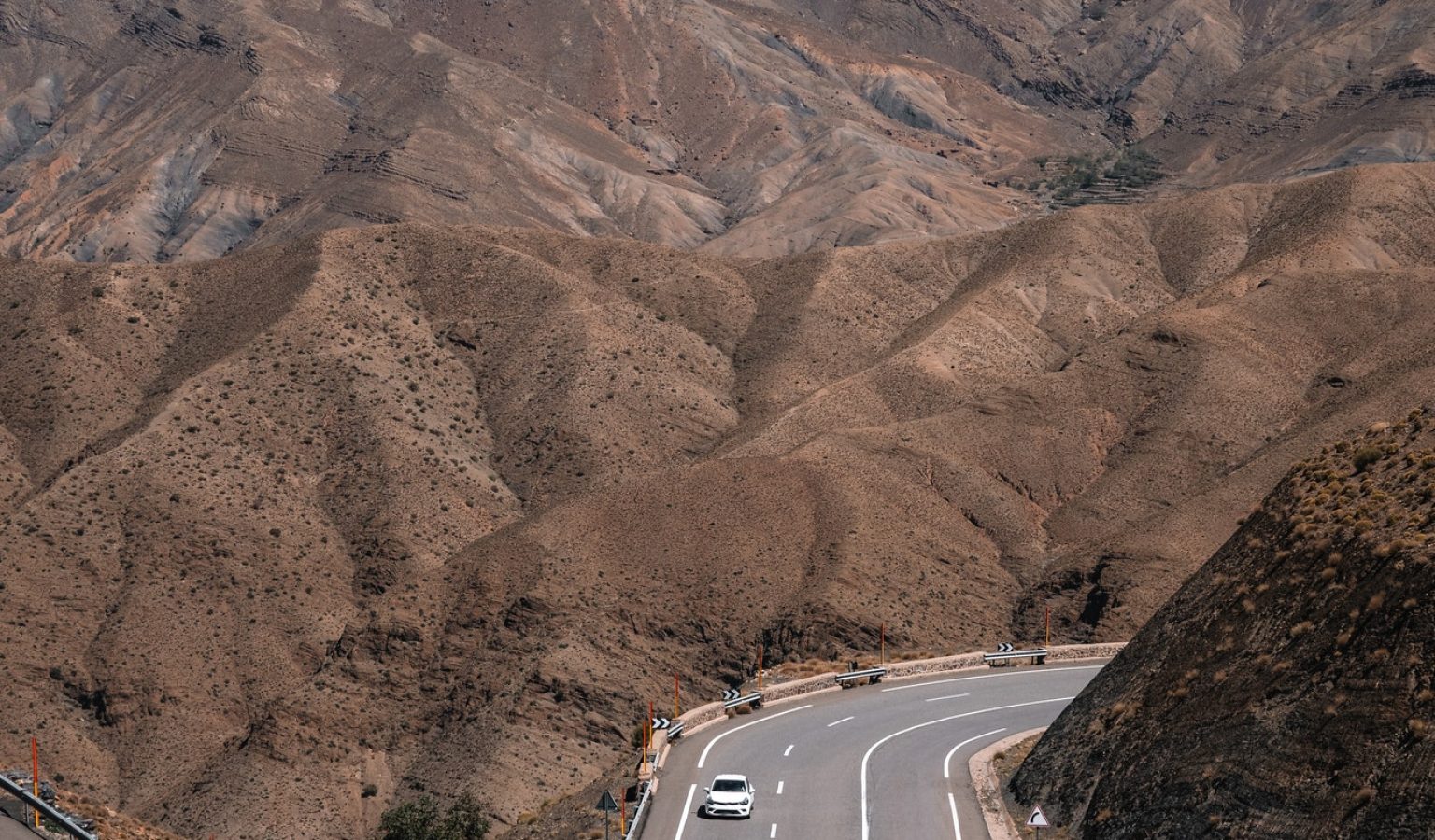 Winding roads through the Atlas Mountains in Morocco Winding roads through the Atlas Mountains in Morocco